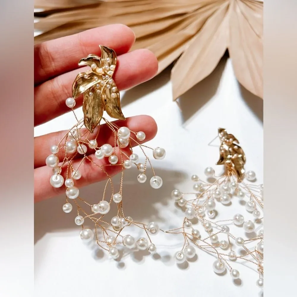 Flower statement earrings N380 - Picture 4 of 4